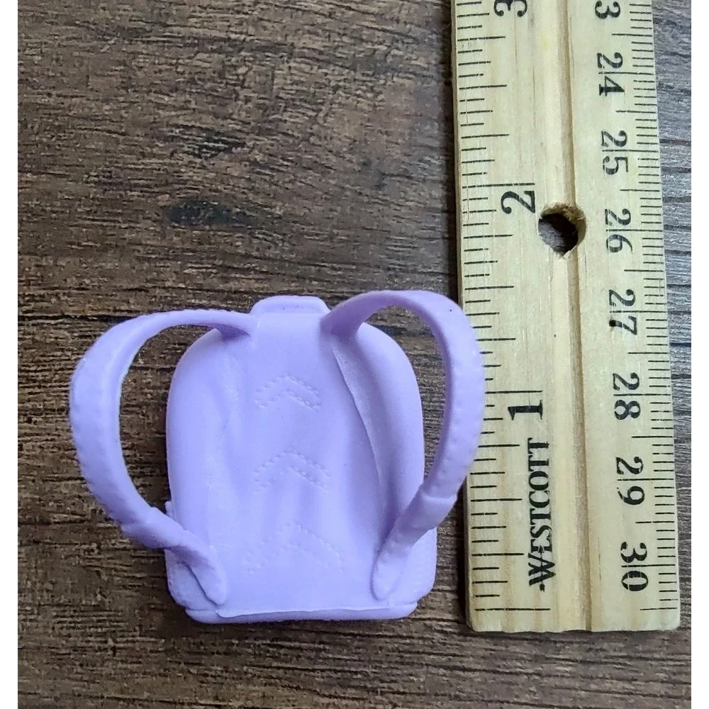 Barbie Chelsea Mini Backpack Purple Pink Heart Faux Pockets Soft Plastic Mattel
